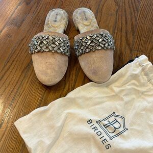 Birdies Shoes | Mules | The Songbird | Pink Velvet And Crystals | Size: 6